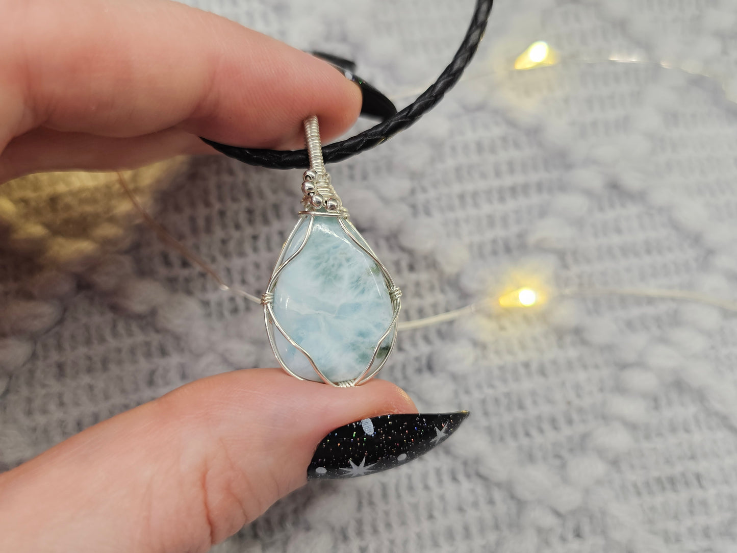 Larimar | 925er Silber | Edelstein Anhänger