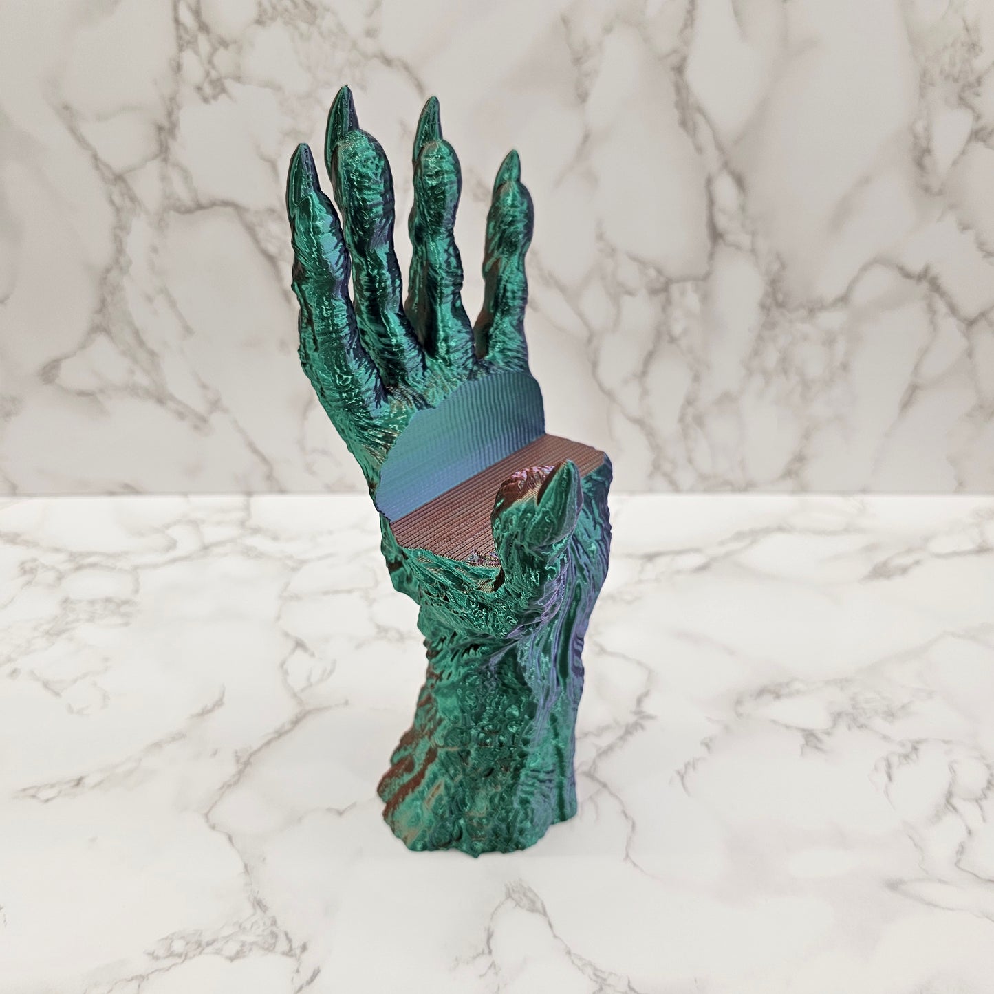 Buchhalter Hand Multicolor Grün/Lila/Kupfer| 3D Druck | Buchständer