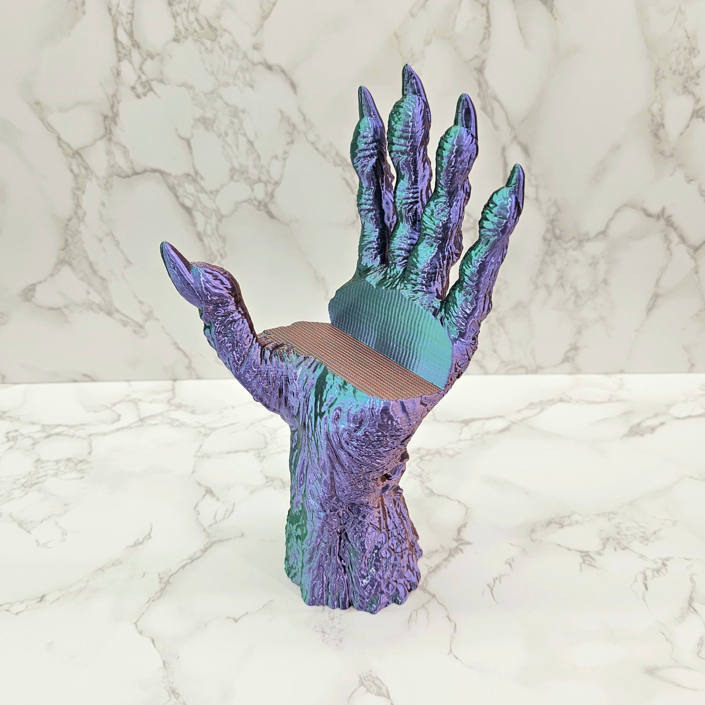 Buchhalter Hand Multicolor Grün/Lila/Kupfer| 3D Druck | Buchständer