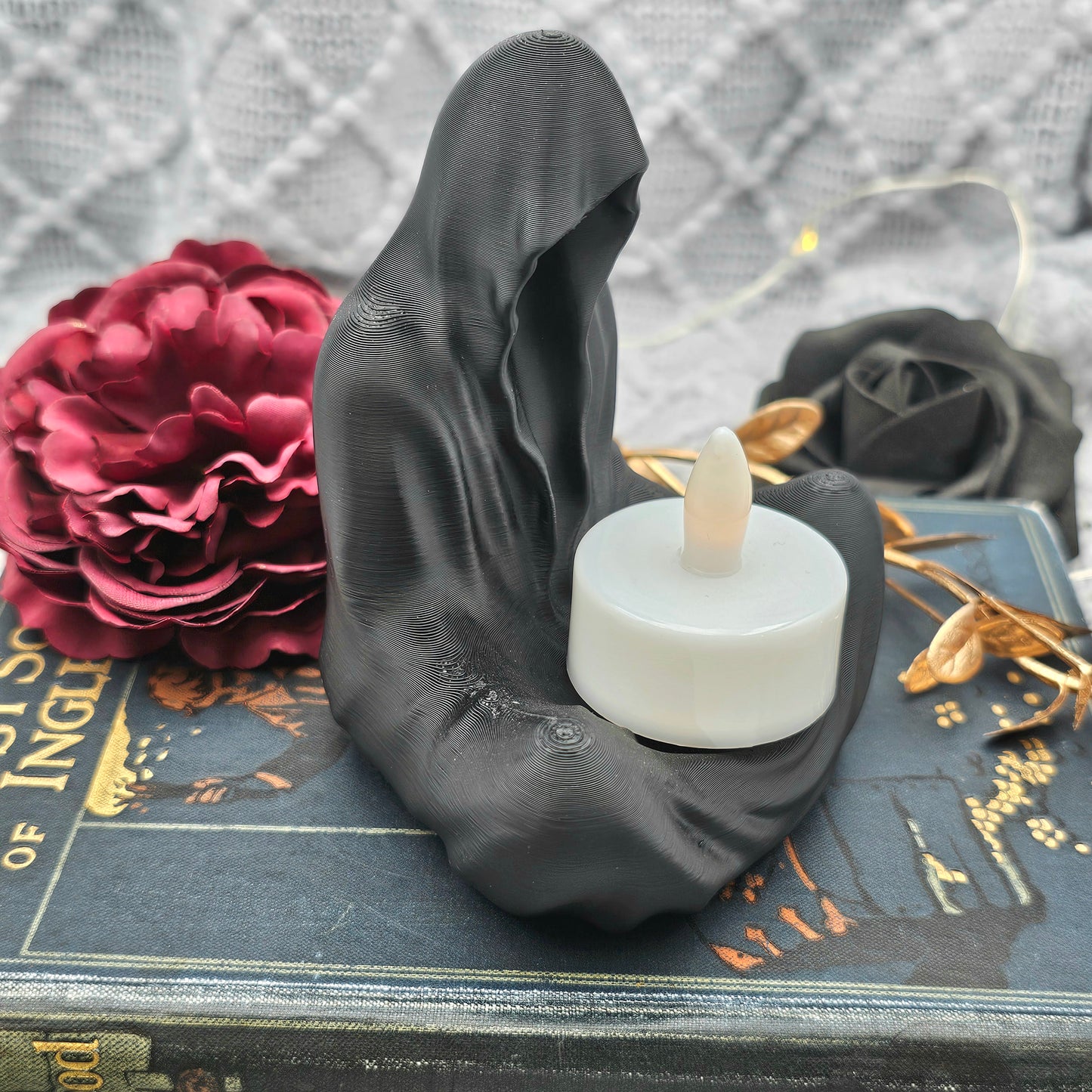Regaldeko Led Teelichthalter Geist Schwarz | 3D Druck