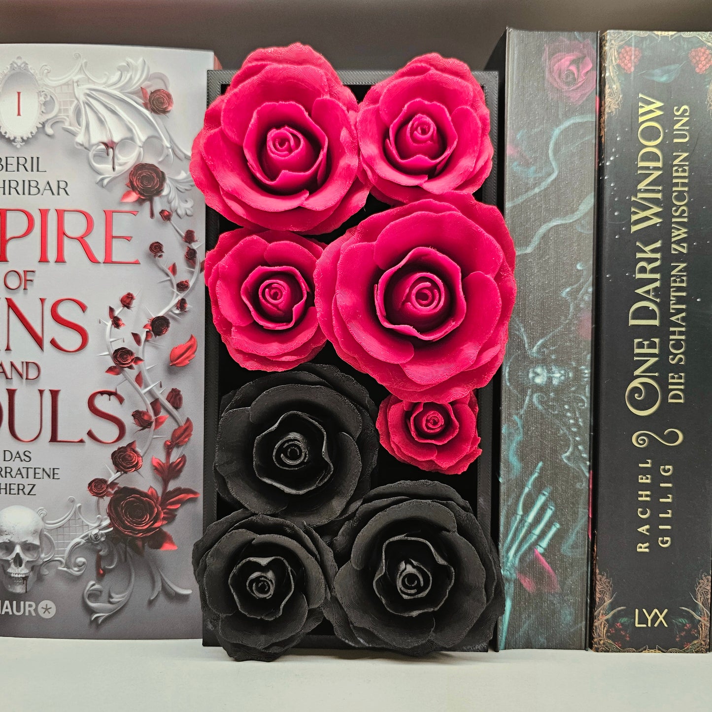Book Nook Rose | 3D Druck | Buchstütze | Dekoration Bücherregal
