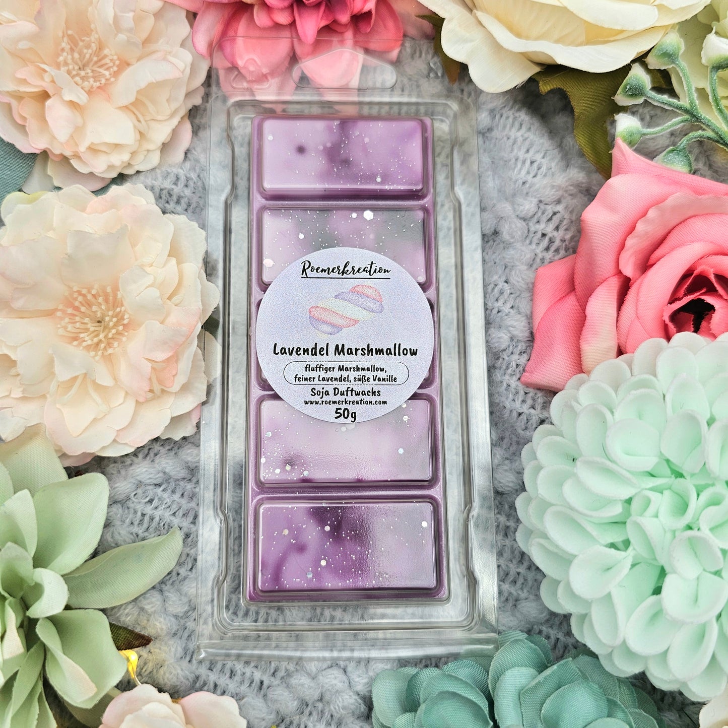Tafel 50 g | Lavendel Marshmallow | Duftwachs