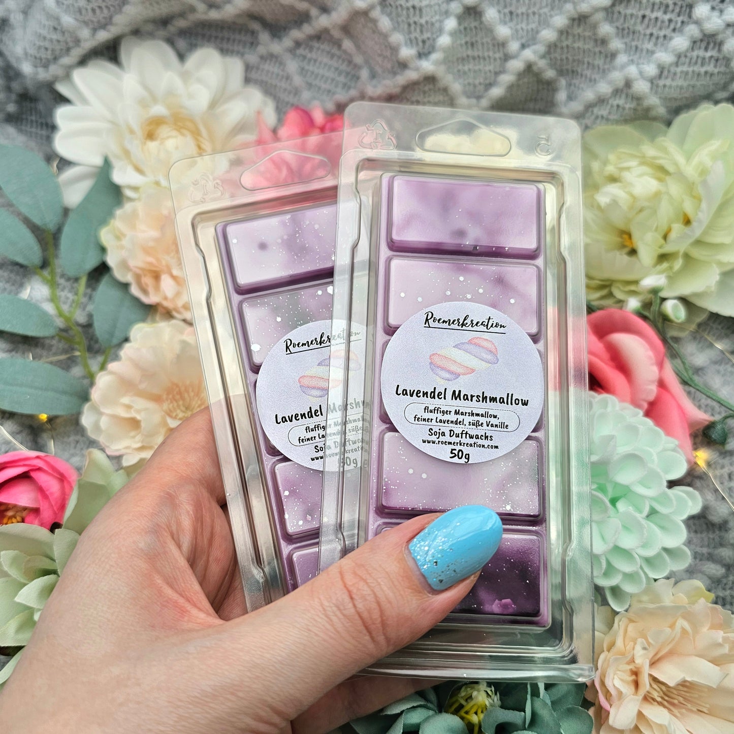 Tafel 50 g | Lavendel Marshmallow | Duftwachs