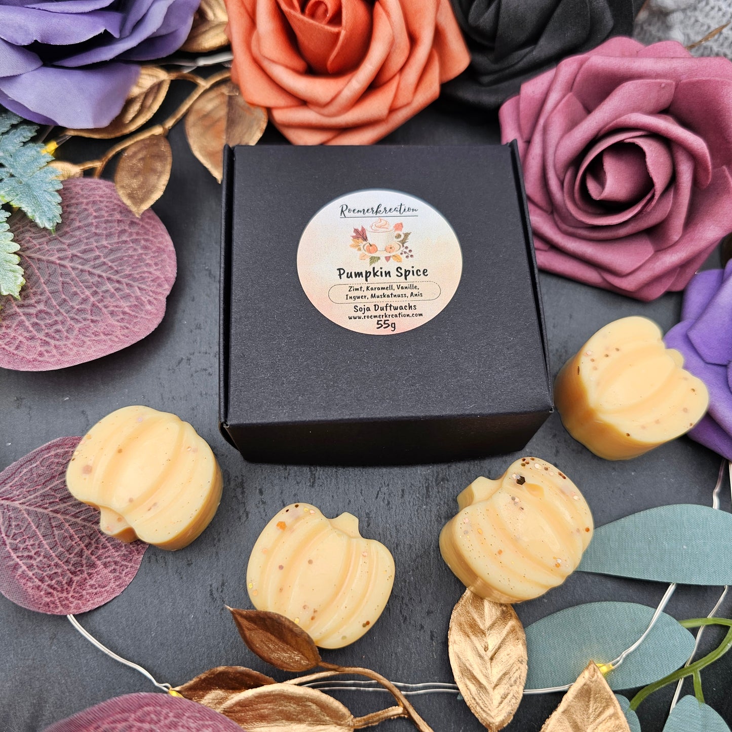 Geschenkbox Kürbisse 55 g | Pumpkin Spice | Duftwachs