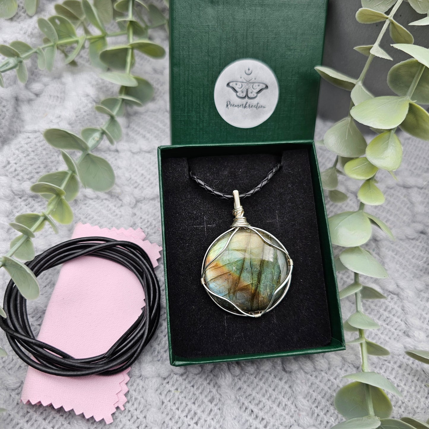 Labradorit Anhänger | Schmuckdraht | Edelstein Halskette