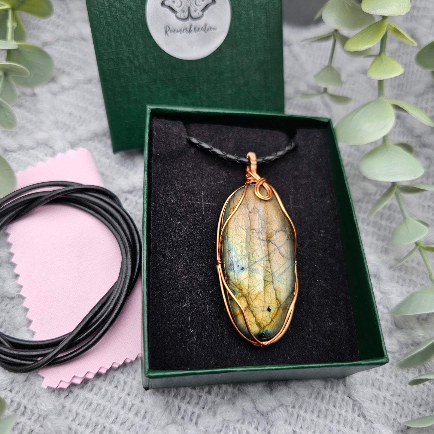 Labradorit Anhänger | Schmuckdraht | Edelstein Halskette