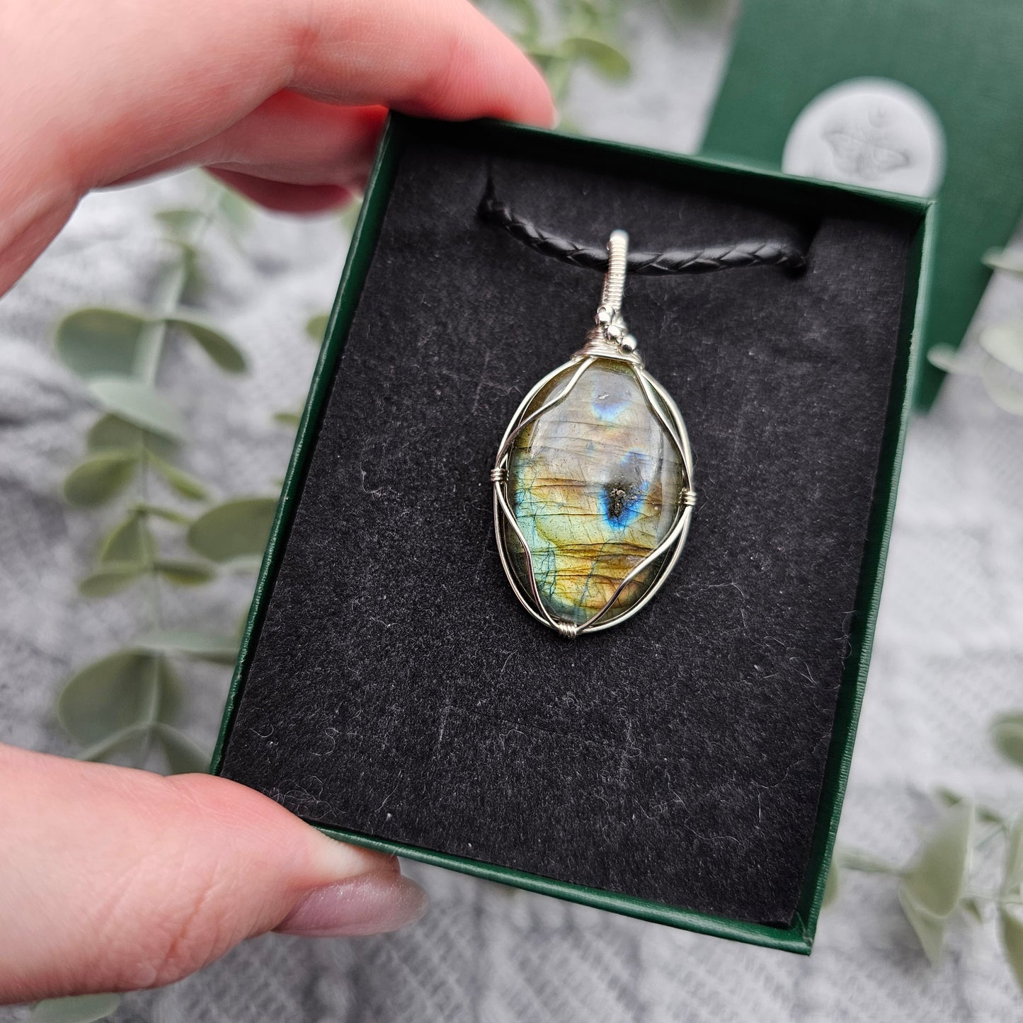 Labradorit Anhänger | 925er Silber | Edelstein Halskette