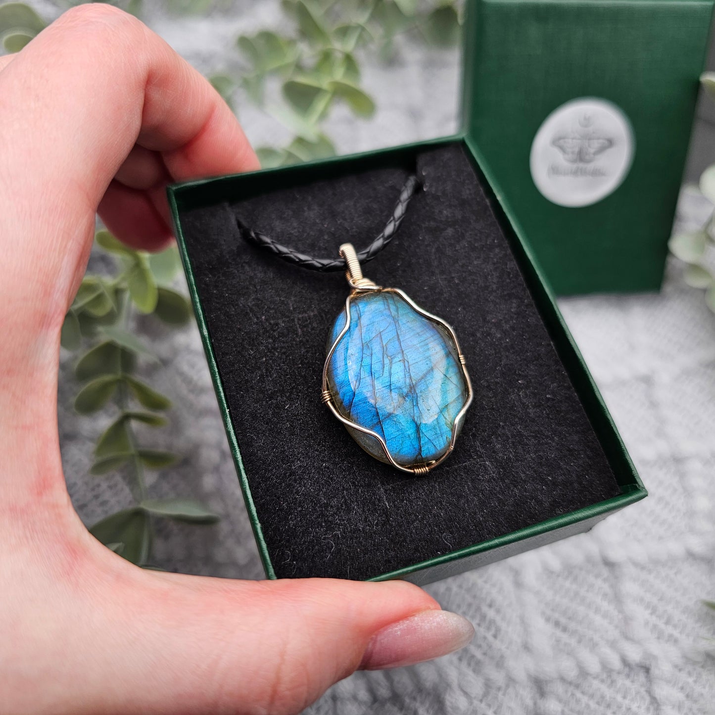 Labradorit Anhänger | 925er Silber | Edelstein Halskette