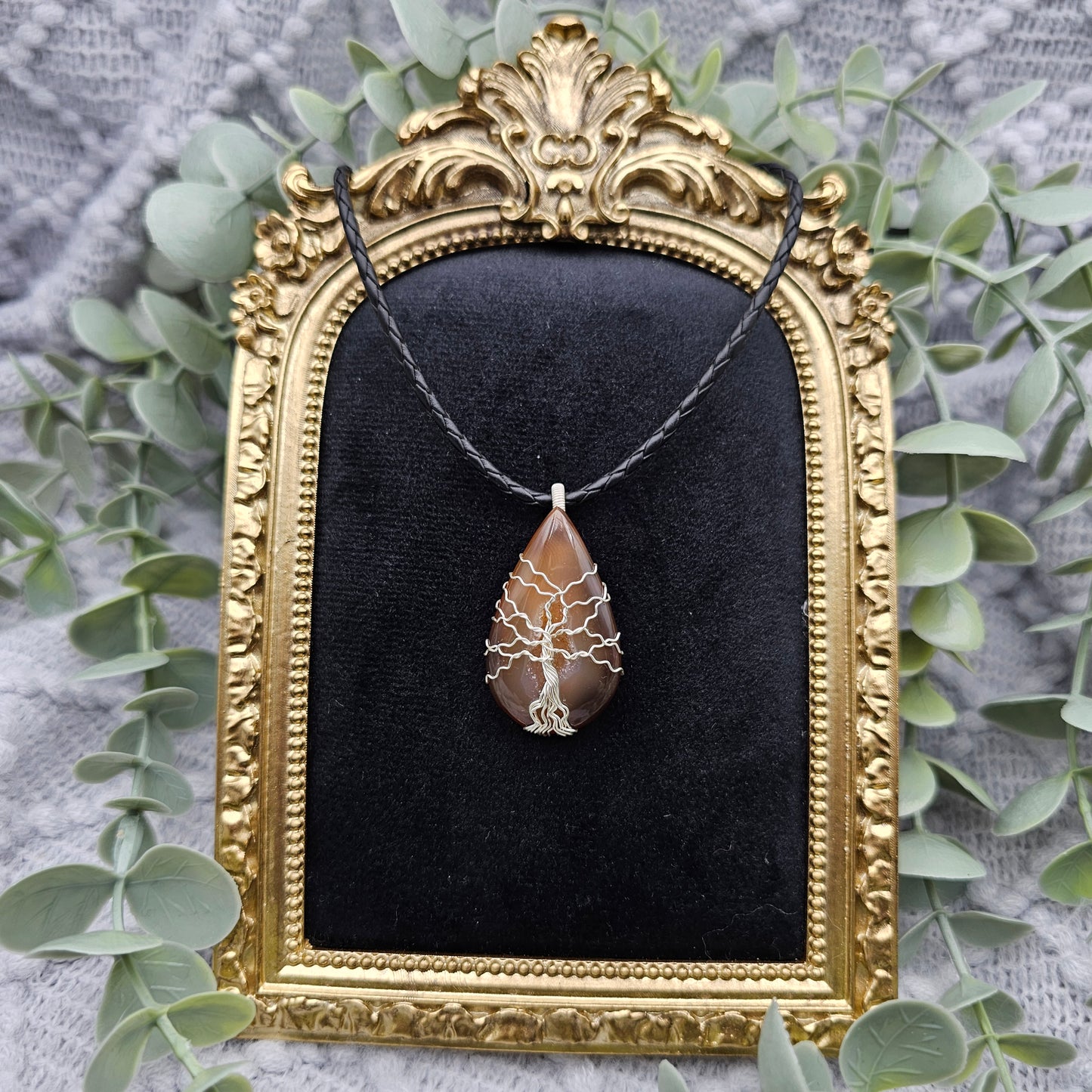 Agate Crystal Tree of Life Pendant | Jewelry Wire | Gemstone Necklace