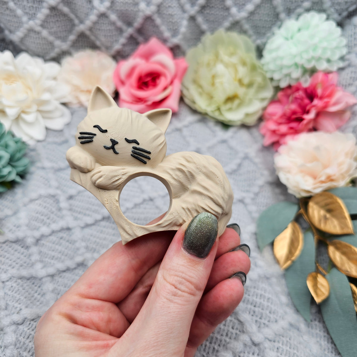 Buchseitenhalter Katze Beige | Bookish Zubehör