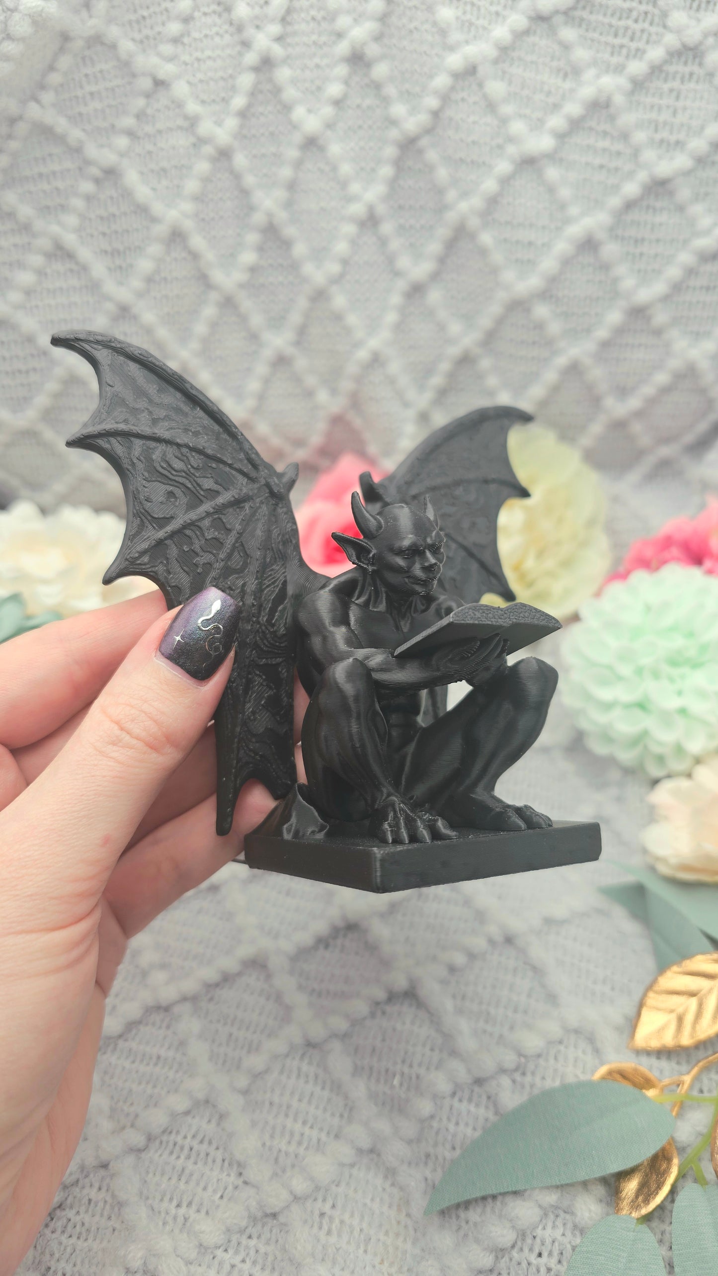 Gargoyle Bookend Black | 3D Print | Book Holder