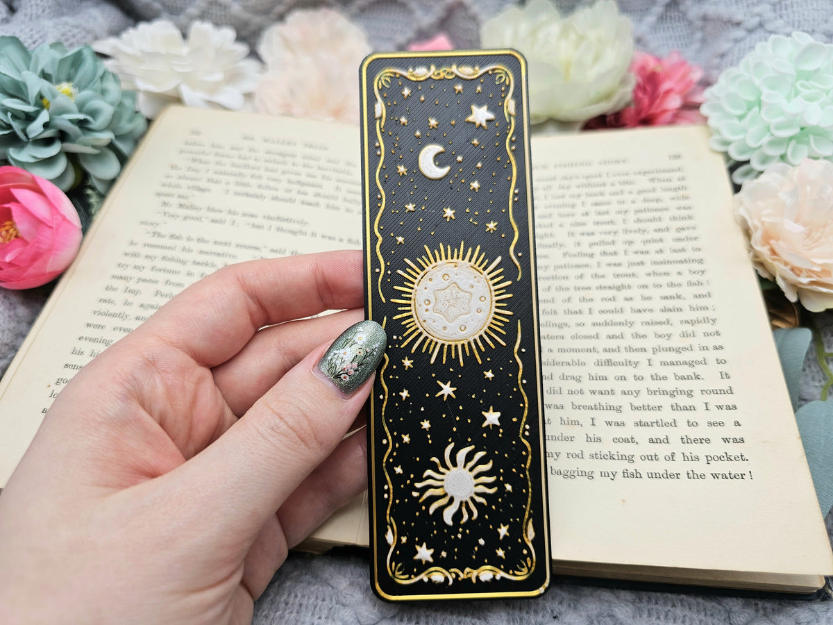 Lesezeichen Celestial Dreams Schwarz Weiß Gold | verschiedene Varianten