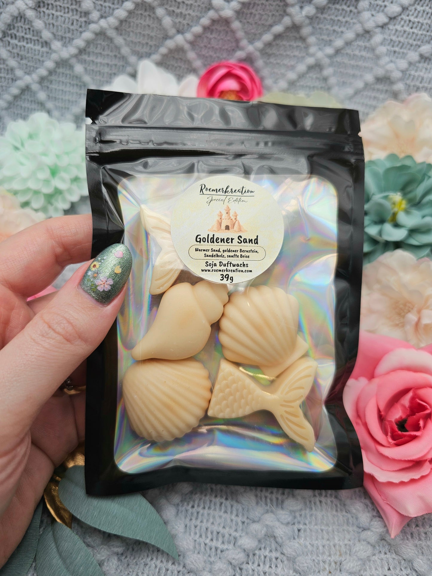 Muschelmix 39 g | Goldener Sand | Duftwachs