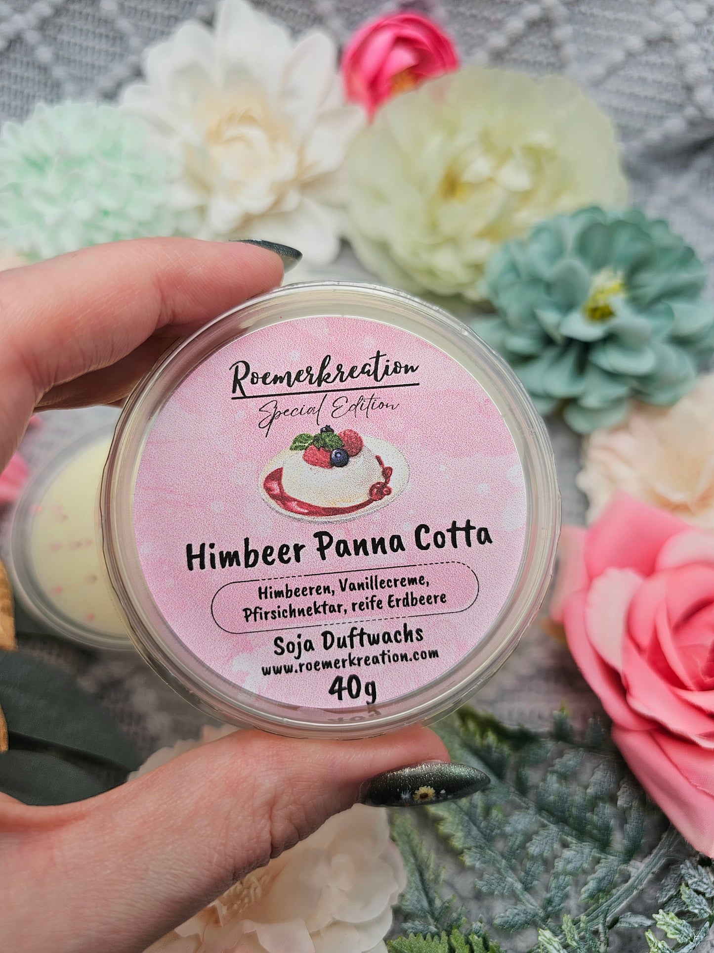Schale 40 g | Himbeer Panna Cotta | Duftwachs