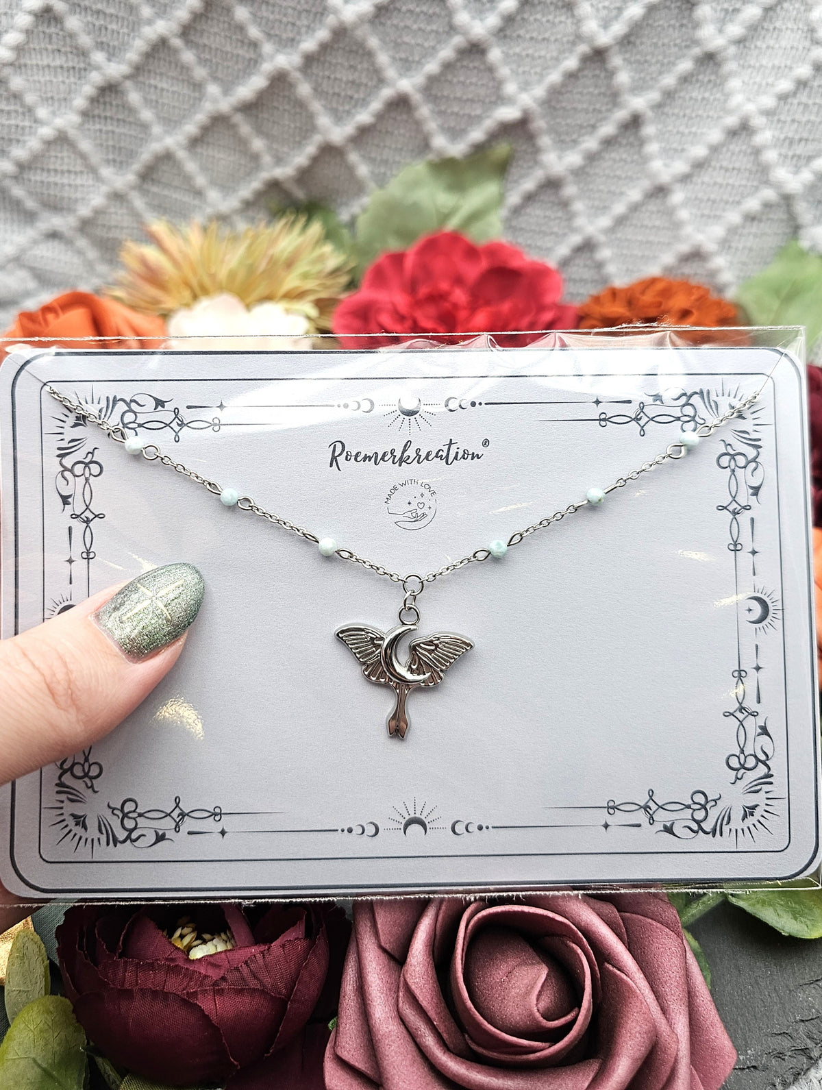 Halskette Mondfalter | Larimar | Edelstahl