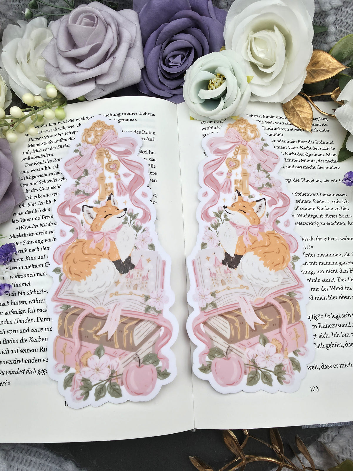 Lesezeichen Whimsical Fairy Tale Fox | Die Cut Bookmark