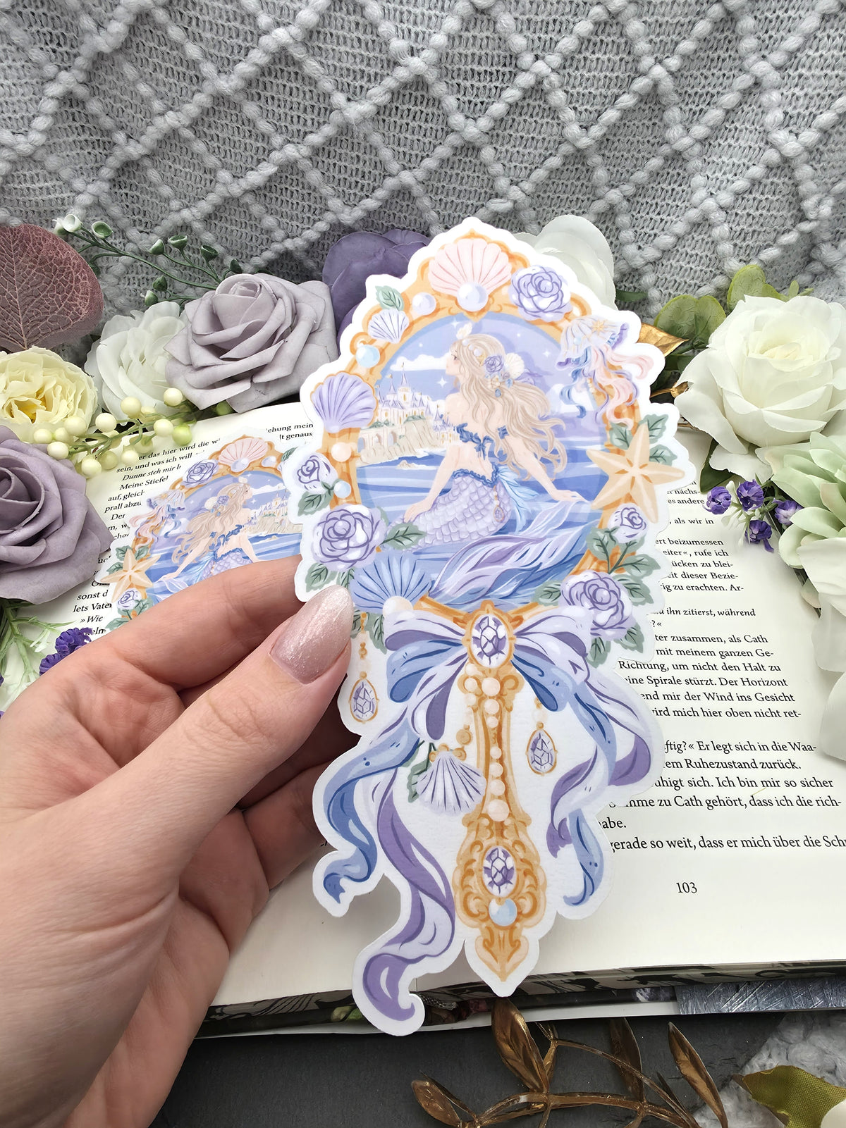 Lesezeichen Magical Mermaid Mirror | Die Cut Bookmark
