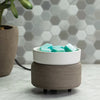 CANDLE WARMERS® 2 in1 Classic Duftlampe GRAY elektrisch grau/creme aus Keramik