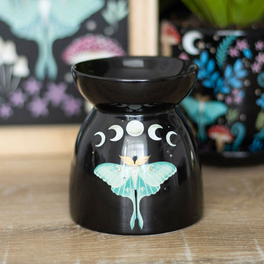 Vorbestellung | Duftlampe Teelicht "Luna Moth" Keramik schwarz