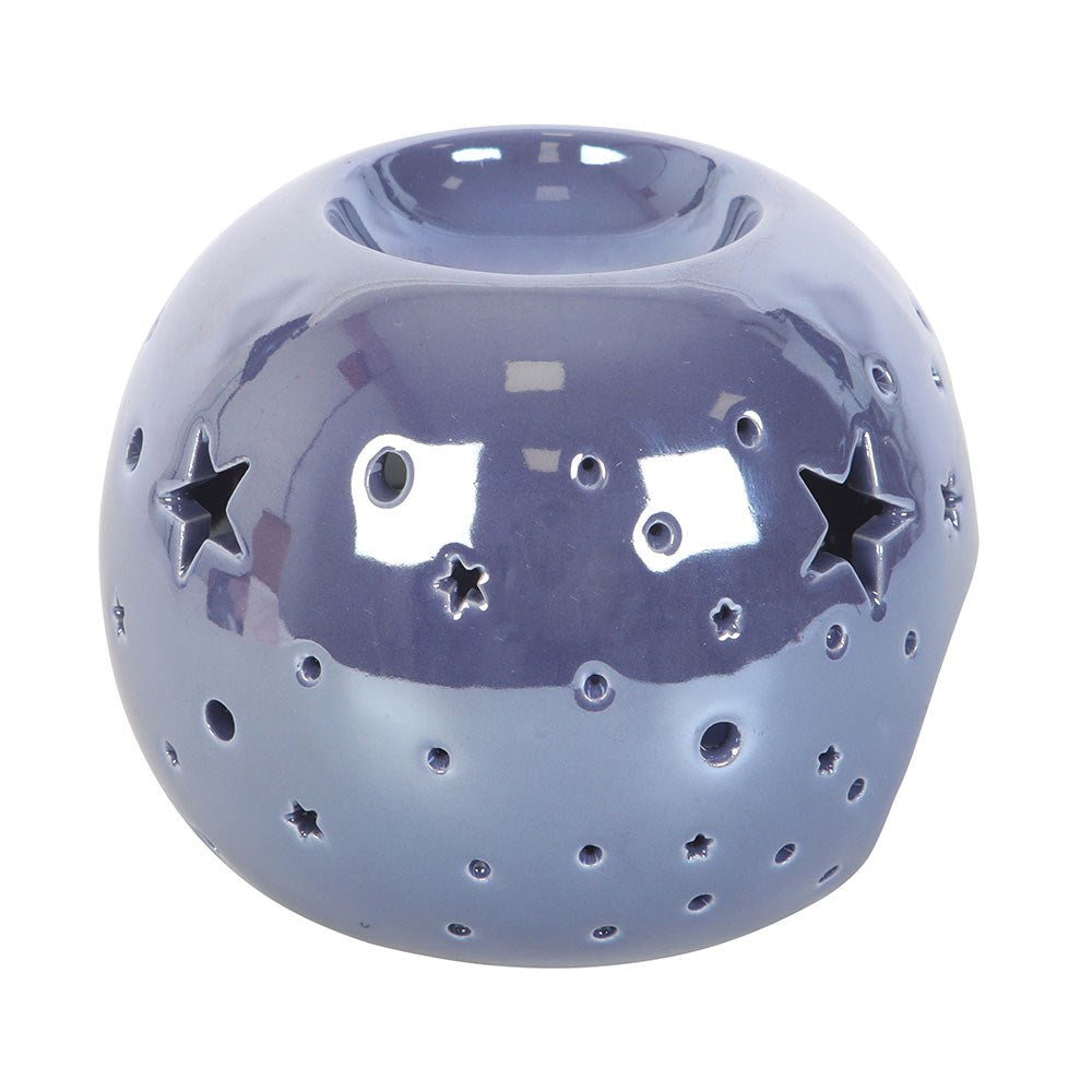 Duftlampe Teelicht "Iridescent Star" Keramik Nachtblau
