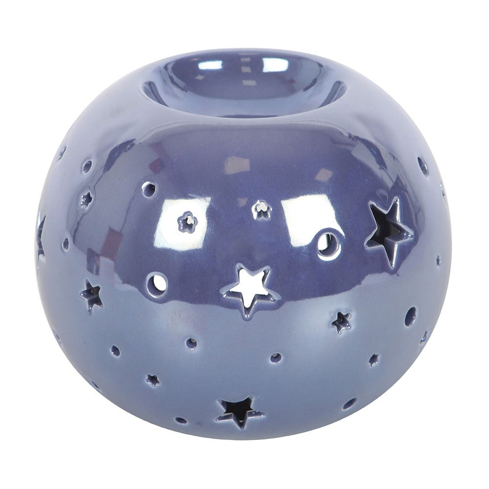 Duftlampe Teelicht "Iridescent Star" Keramik Nachtblau