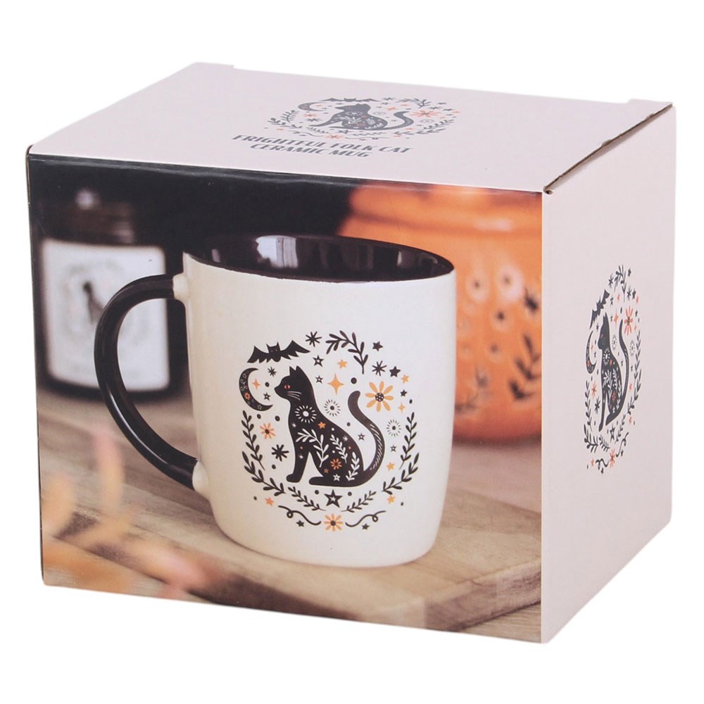 Tasse "Frightful Folk Cat Mug" Keramik weiß
