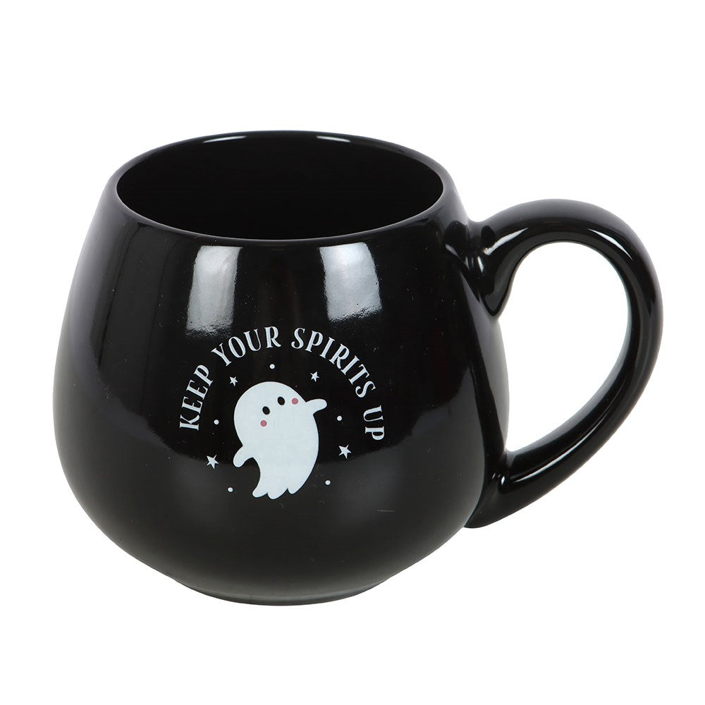 Tasse "Keep your Spirits up" Keramik schwarz