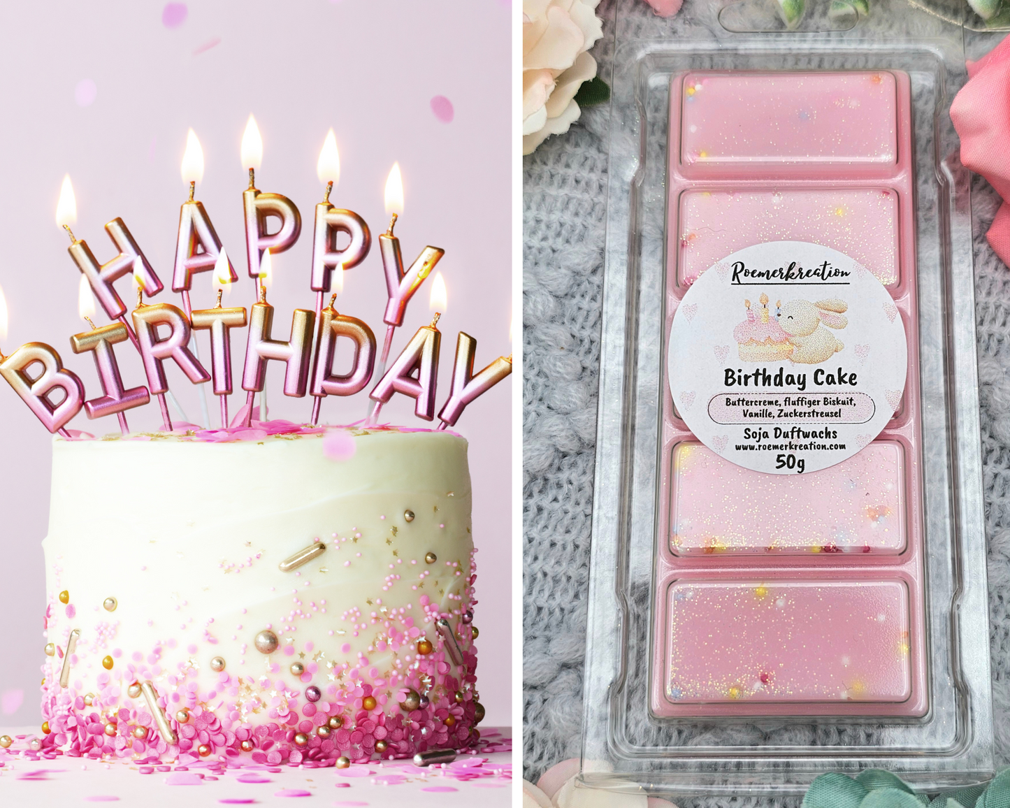Tafel 50 g | Birthday Cake | Duftwachs