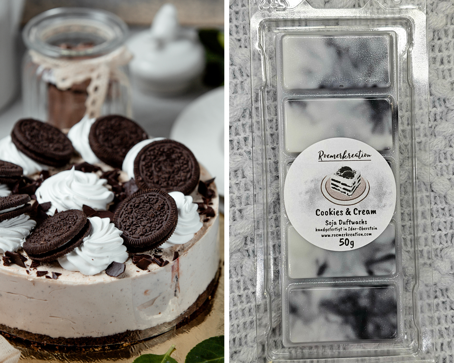 Tafel 50 g | Cookies & Cream | Duftwachs