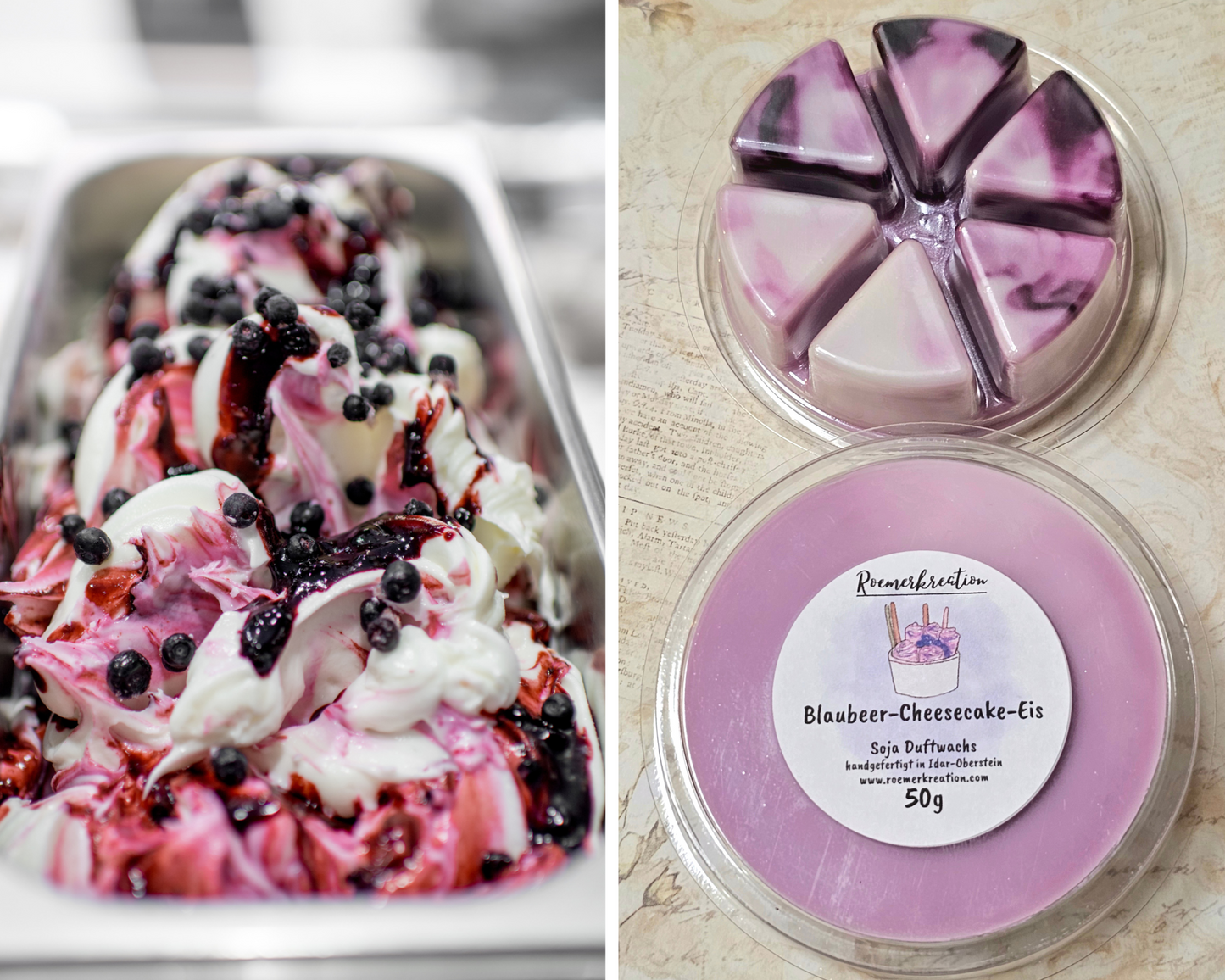 Schale 50 g | Blaubeer-Cheesecake Eis | Duftwachs