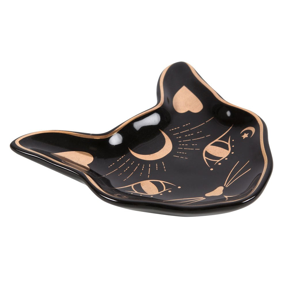 Jewelry Dish "Mystic Mog Cat" Ceramic Black