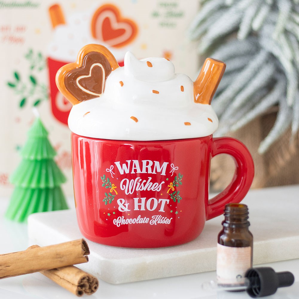 Duftlampe Teelicht "Hot Chocolate" Keramik rot