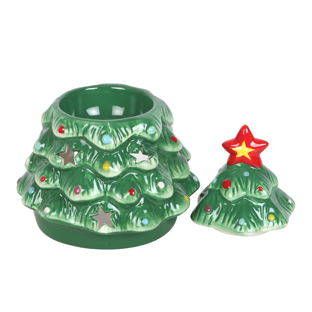 Duftlampe Teelicht "Nostalgic Christmas Tree" Keramik grün