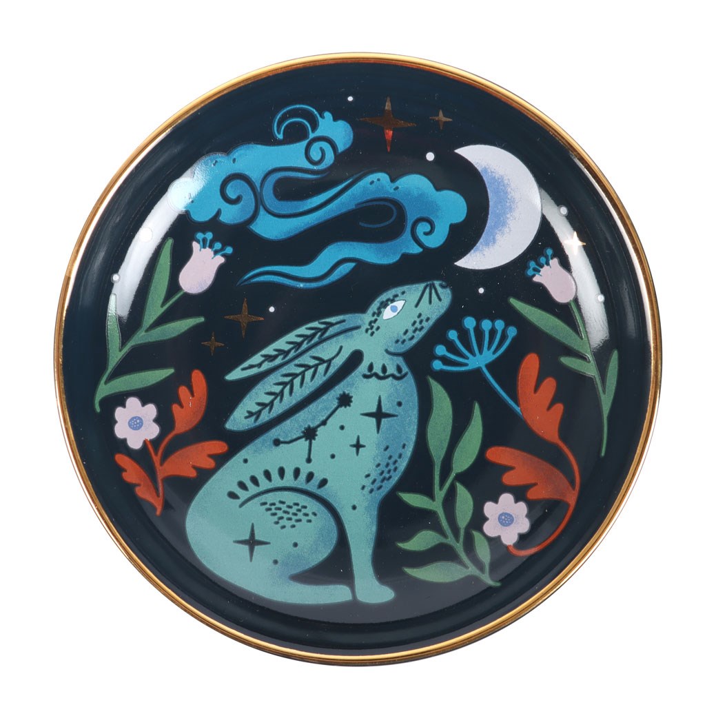 Schmuckschale "Midnight Hare" Keramik blau