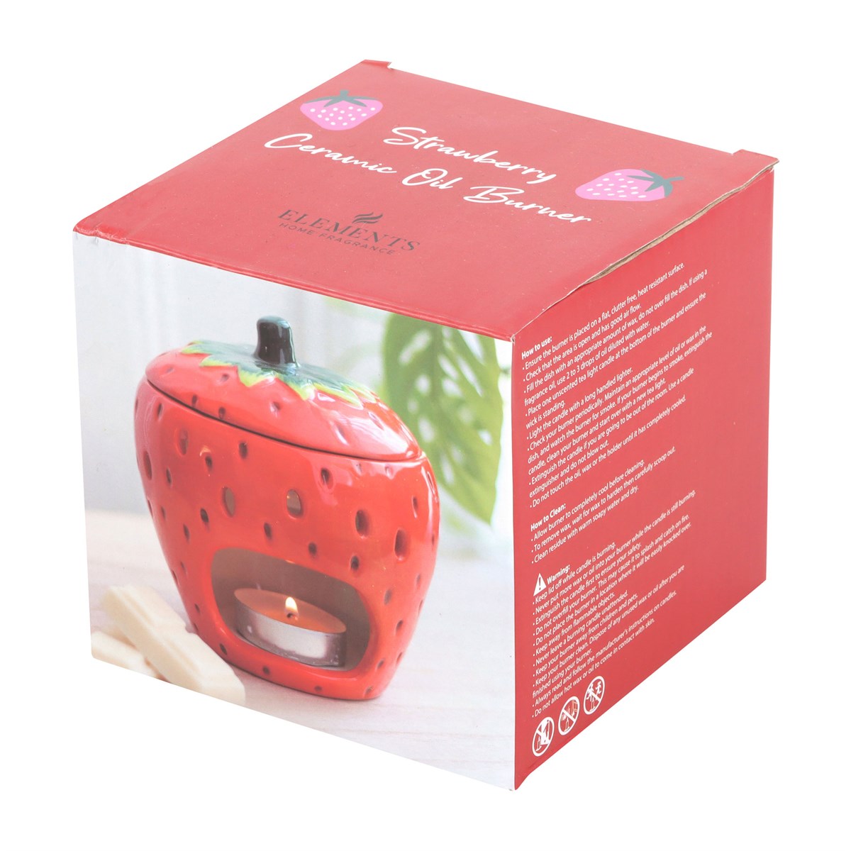 Duftlampe Teelicht "Strawberry" Keramik rot