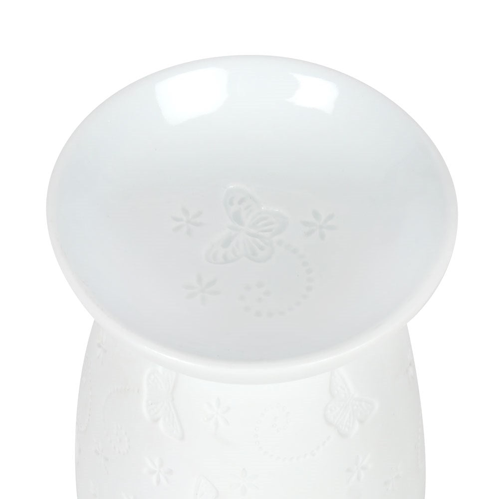 Duftlampe Teelicht "Butterfly" Keramik weiß