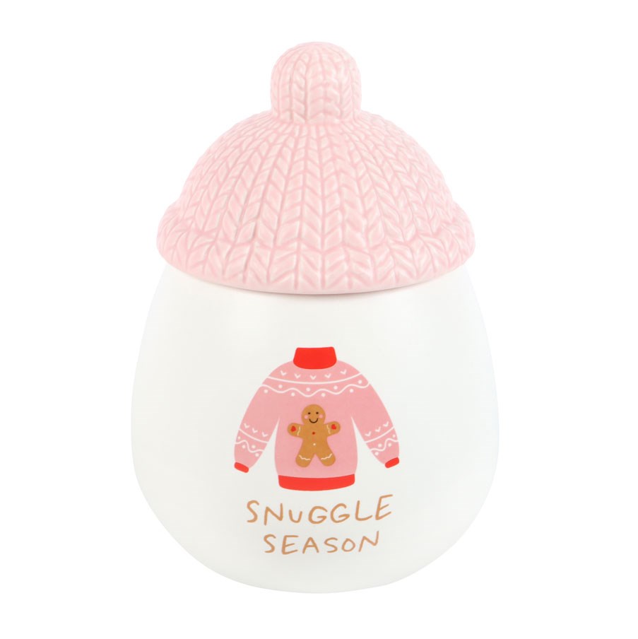 Duftlampe Teelicht "Snuggle Season" Keramik weiß/rosa
