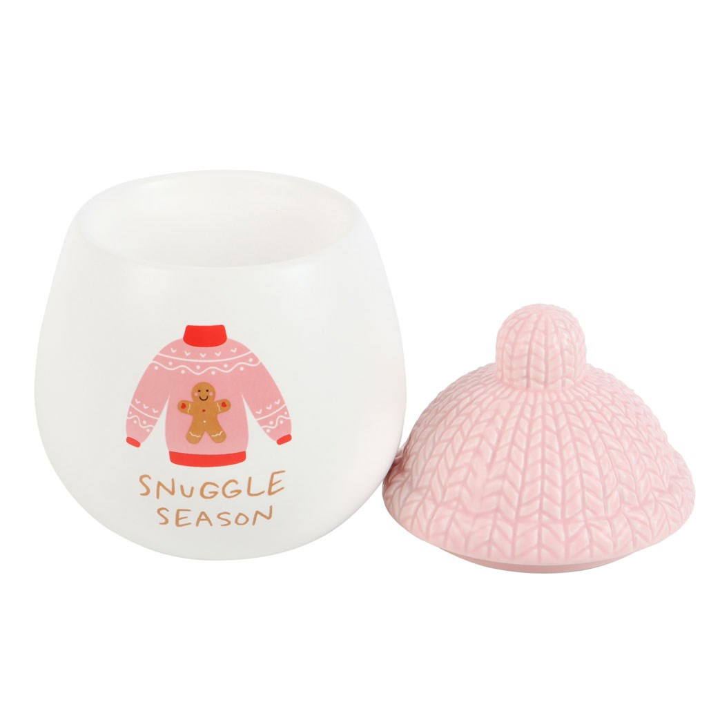 Duftlampe Teelicht "Snuggle Season" Keramik weiß/rosa