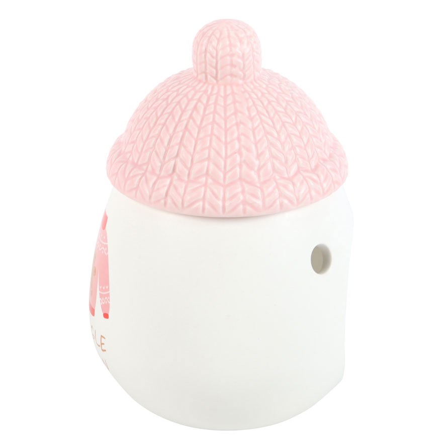 Duftlampe Teelicht "Snuggle Season" Keramik weiß/rosa