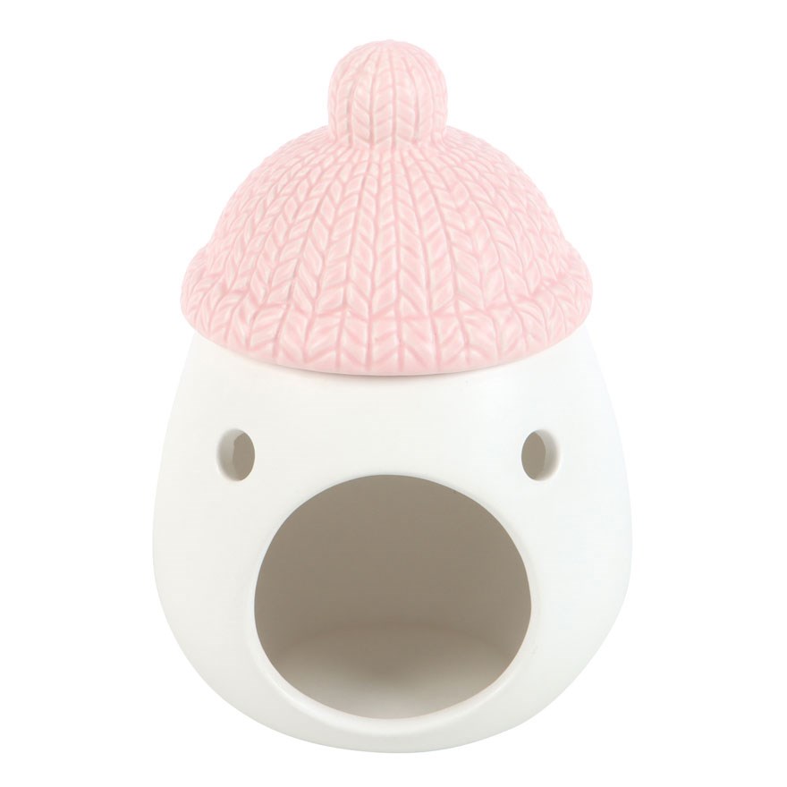 Duftlampe Teelicht "Snuggle Season" Keramik weiß/rosa