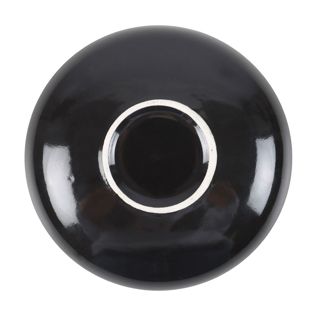Jewelry Dish "Serpentine Floral Snake" Ceramic Black