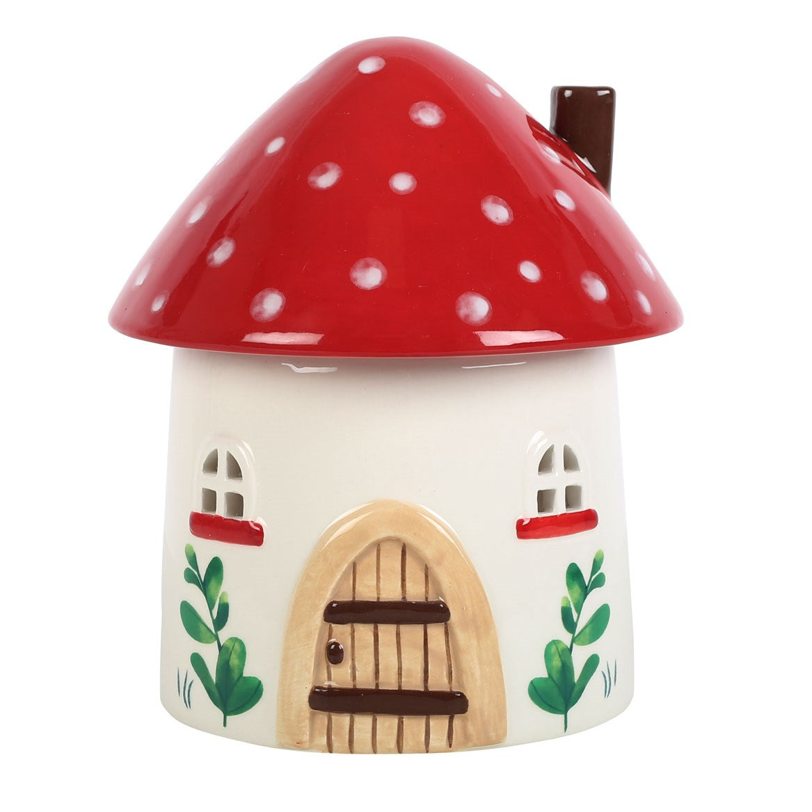 Duftlampe Teelicht "Mushroom House" Keramik weiß