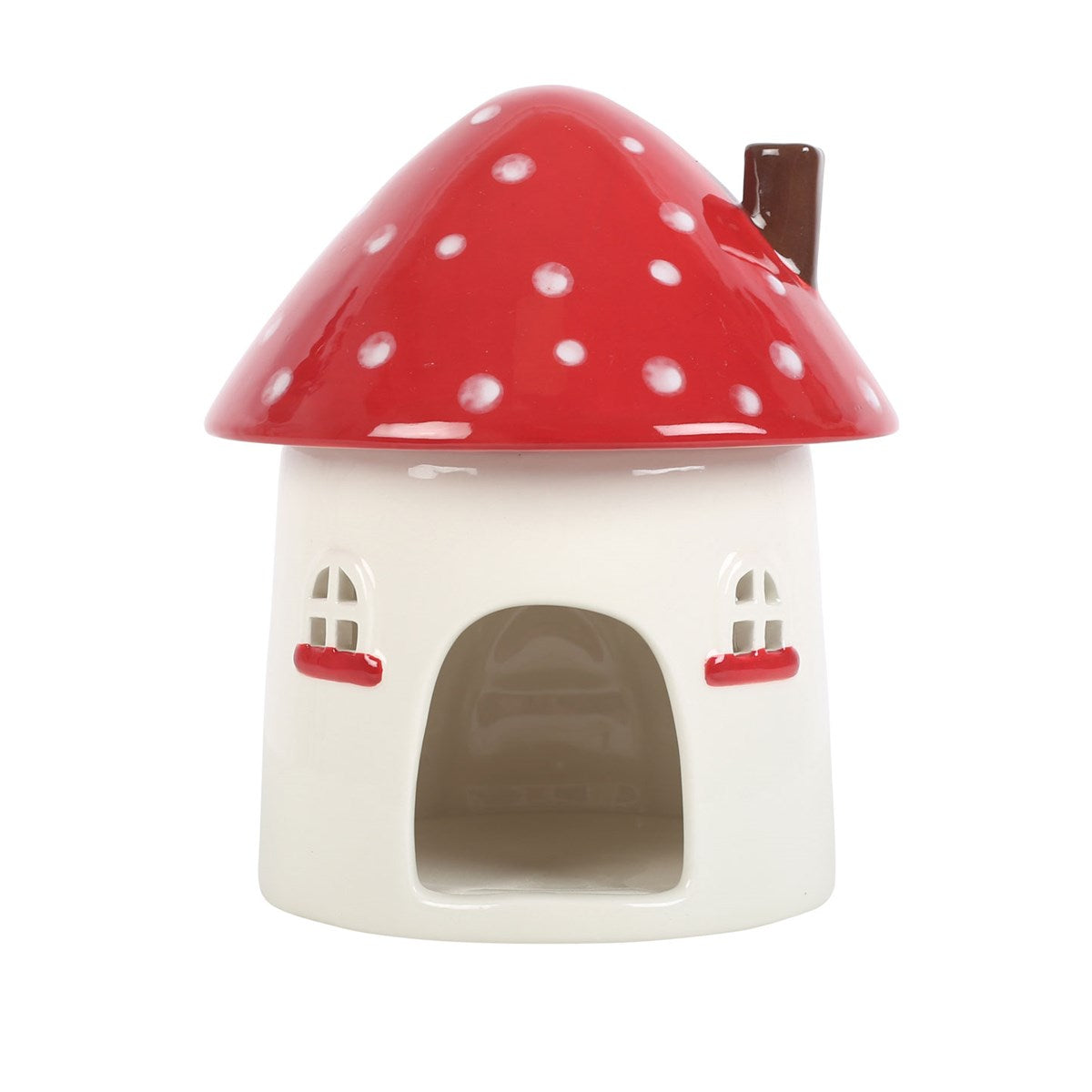 Duftlampe Teelicht "Mushroom House" Keramik weiß