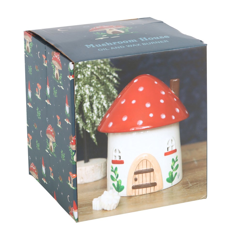 Duftlampe Teelicht "Mushroom House" Keramik weiß