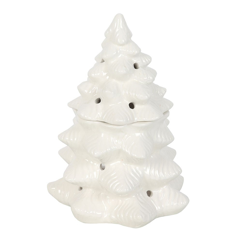 Duftlampe Teelicht "White Fir Tree" Keramik weiß