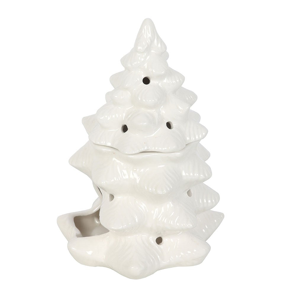 Duftlampe Teelicht "White Fir Tree" Keramik weiß