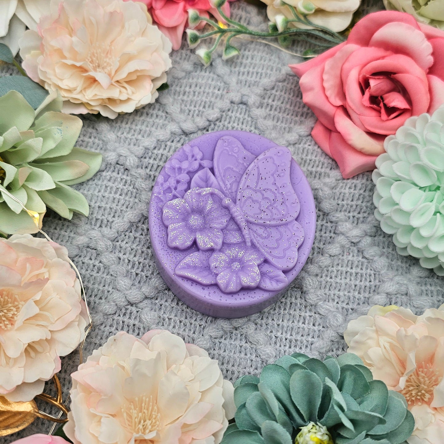 Geschenkbox Schmetterling 75 g | Abendlavendel | Duftwachs