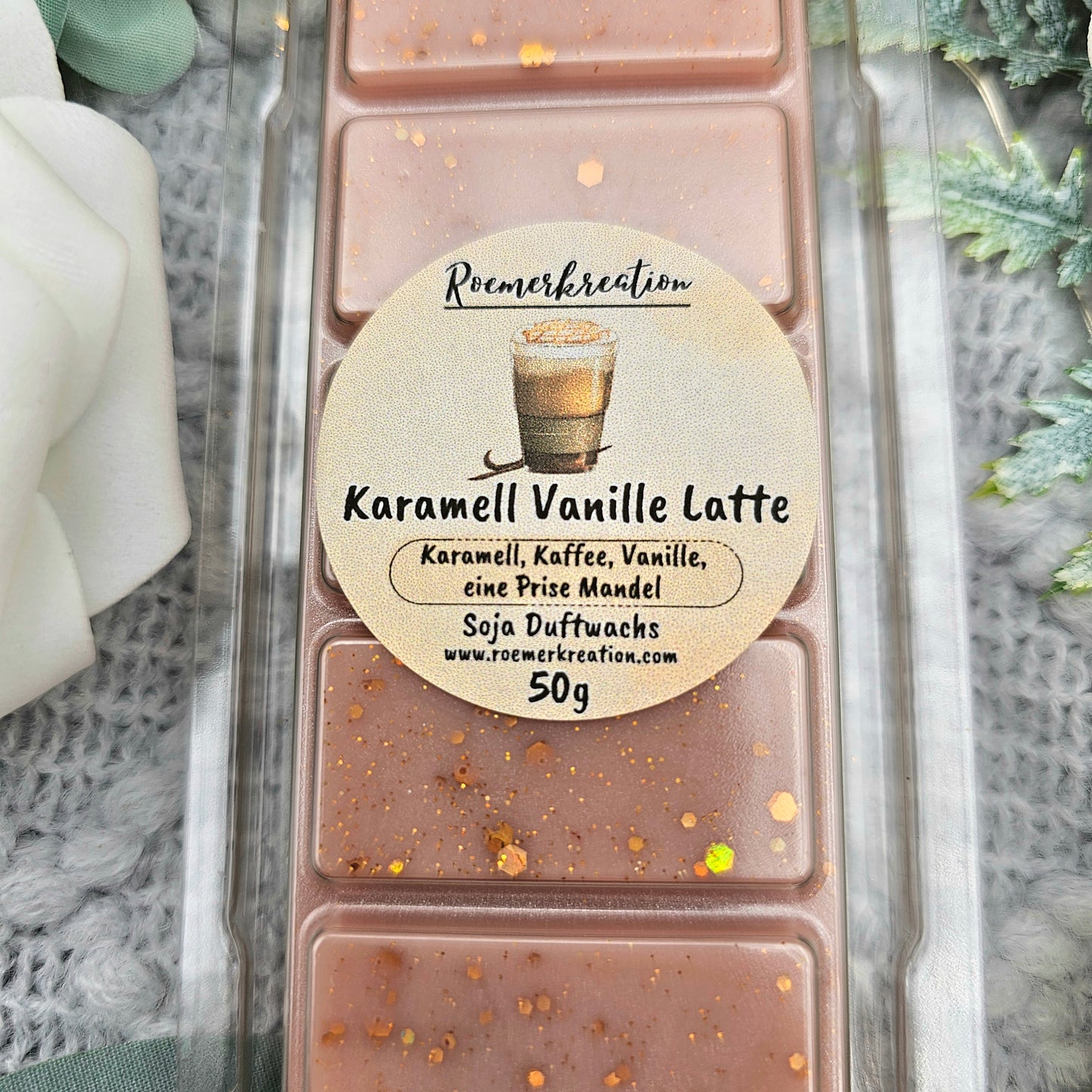 Tafel 50 g | Karamell Vanille Latte | Duftwachs