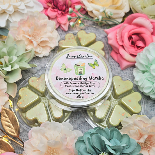 Herzschale 35 g | Bananapudding Matcha | Duftwachs