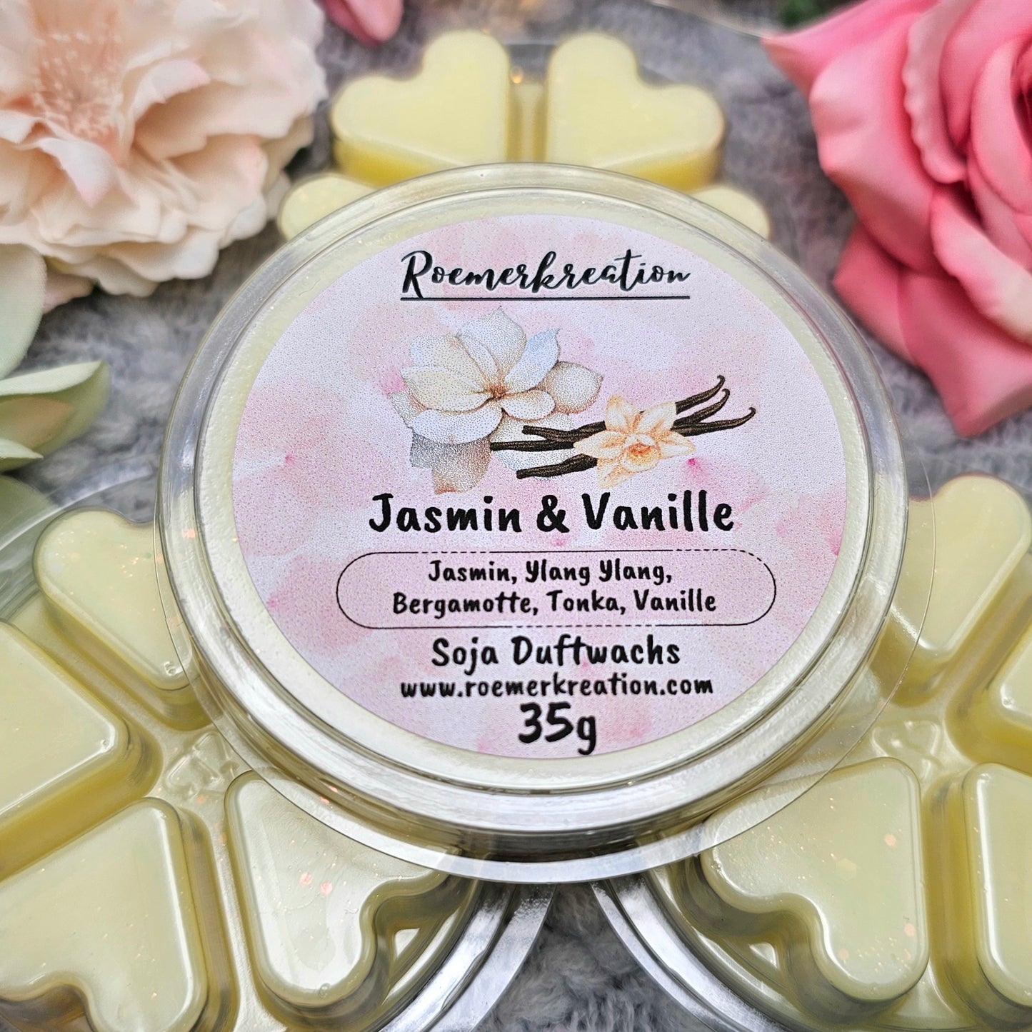 Herzschale 35 g | Jasmin & Vanille | Duftwachs